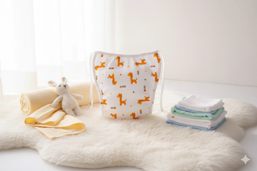 5 Layer Nappy - Giraffe (0-3 Months)