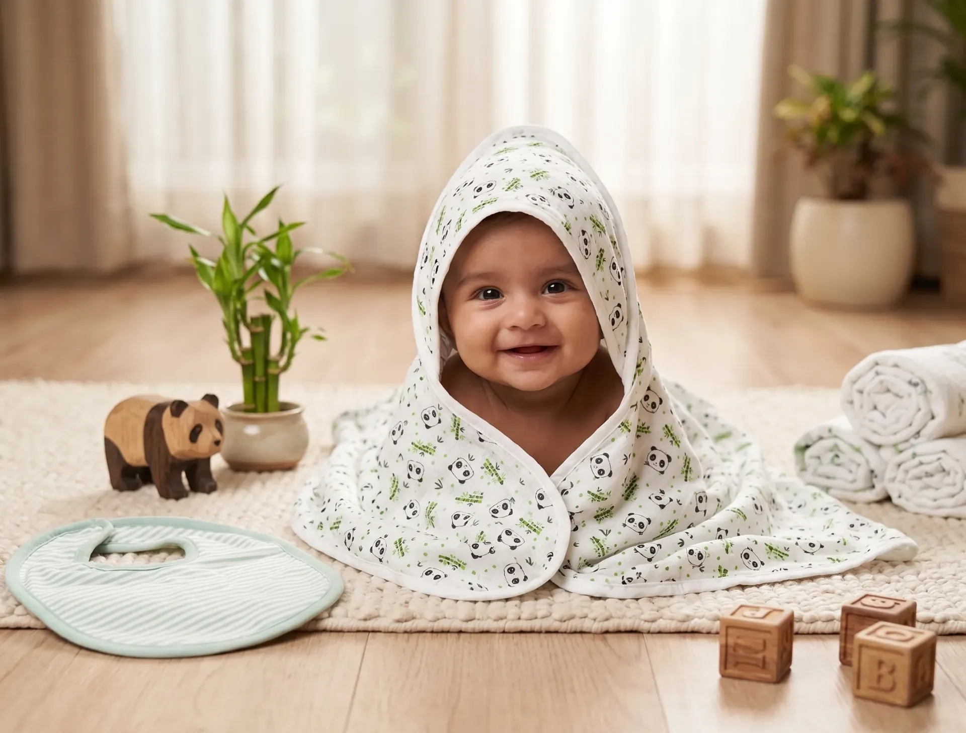 Hooded Towel - Panda (0-3 Months)