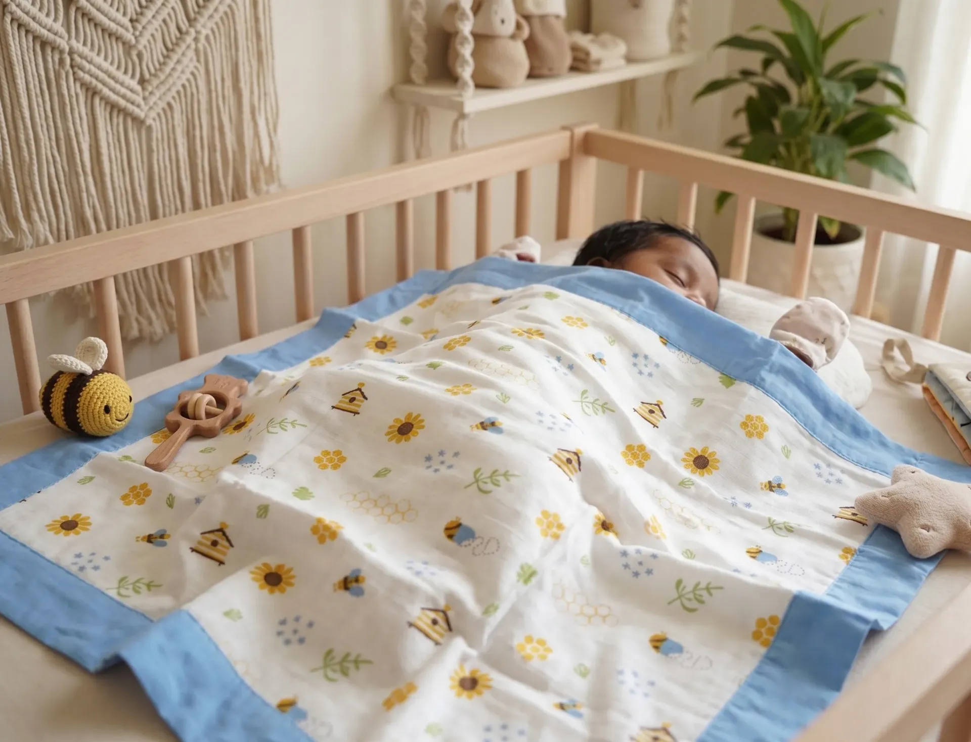 Premium 6 layer Baby blanket - Honey Bee