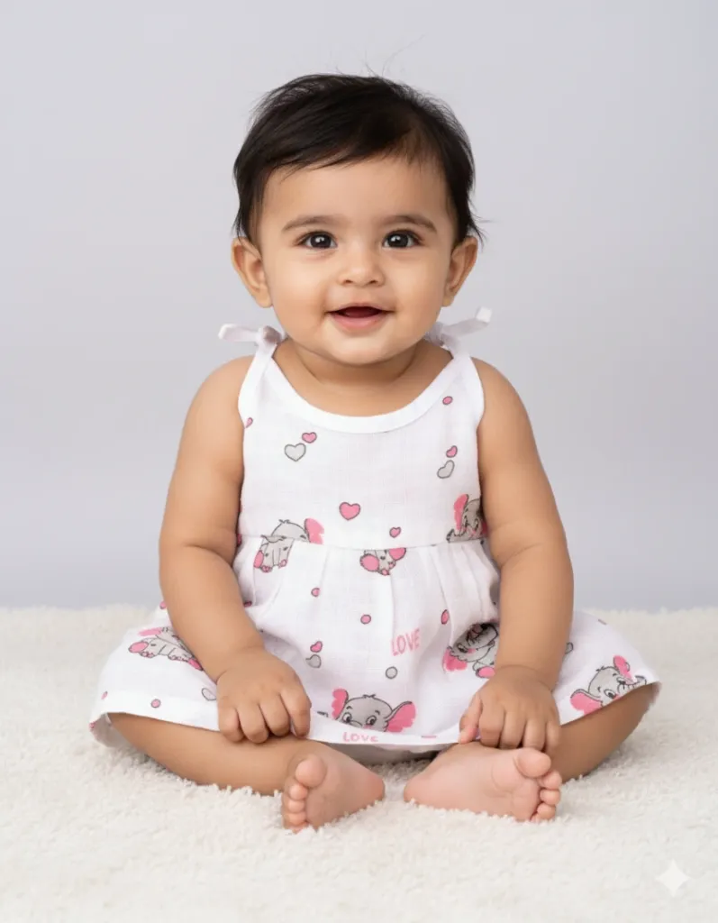 Top knot Frock - Elephant