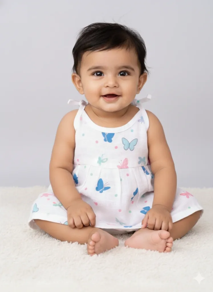 Top knot Frock - Butterfly (0-3 Months)