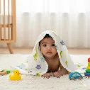 2 layer Crab Hooded towel